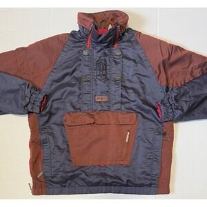 ROFFE - Men's Vintage 80s Blue 1/2 Zip Pullover Ski Snowboard USA Jacket‎ - XL*